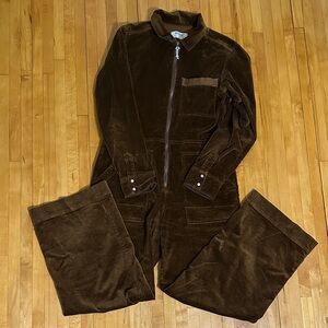 Stoic Brown Corduroy Jumpsuit | S